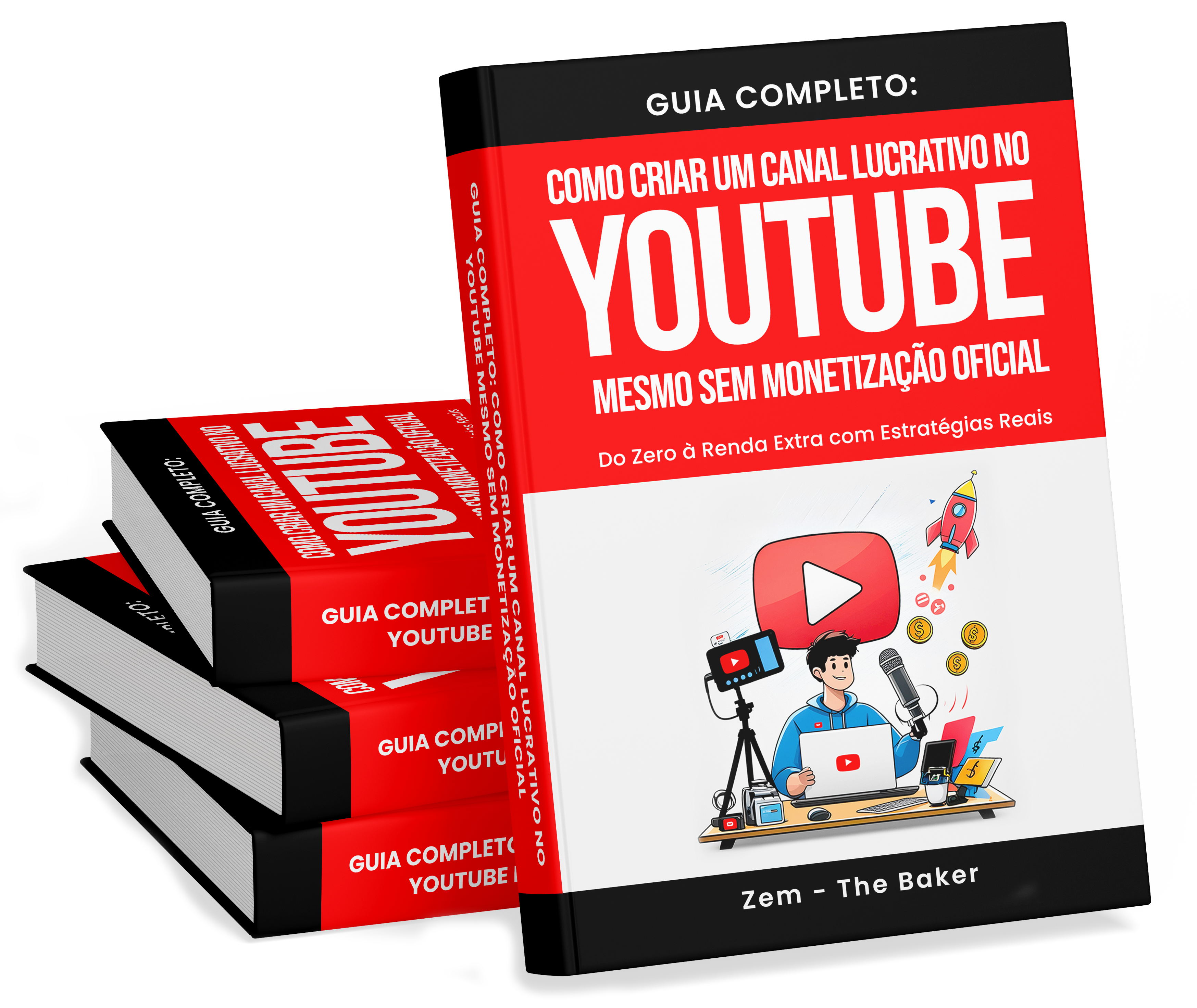 Mockup do eBook Guia YouTube com capa profissional exibida em dispositivo digital